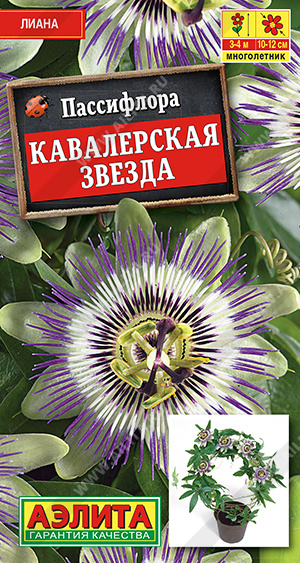Пассифлора Кавалерская звезда 5шт ц/п (Аэлита) голубая