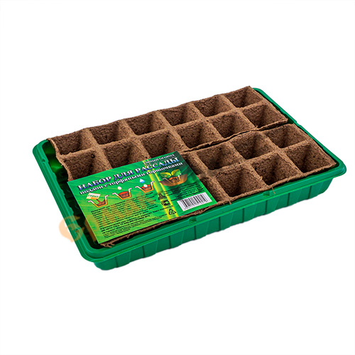 Набор для рассады с торф.горшочками 24 ячейки 50*50*15