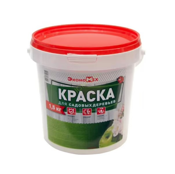 Краска (побелка) садовая акриловая ЭконоМикс 1,5кг (Воронеж) 6/12