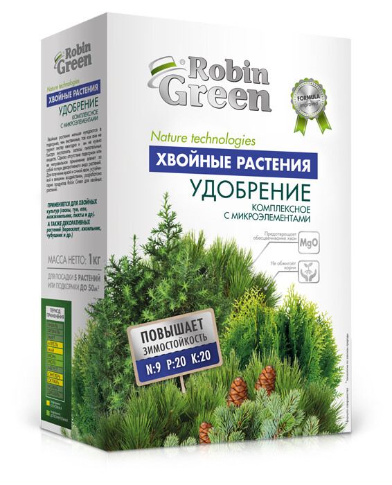 Удобрение Робин Грин для Хвойных 1кг в коробке (Фаско) 6/12