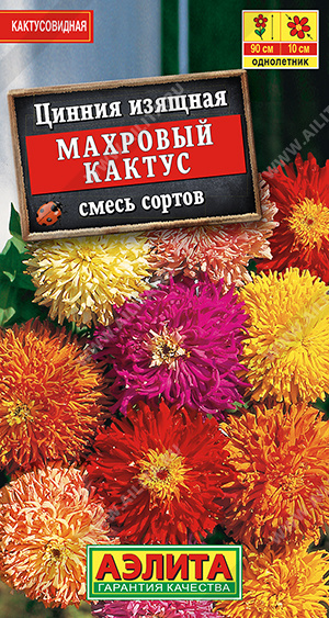 Цинния Махровый кактус, смесь 0,3г ц/п (Аэлита)
