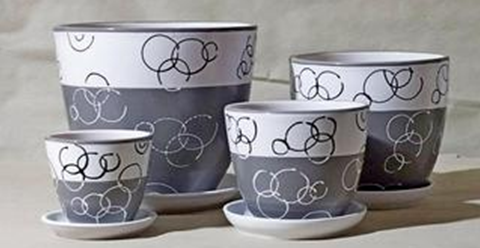 Горшок керамич Ребус серый 2,5л (Белорусия)