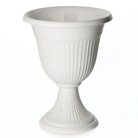Кашпо Ливия 35 мрамор высокий с ножкой М3203 (М пласт)
