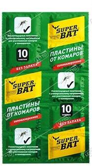 Пластины от комаров 10шт ЗЕЛЕНЫЕ (SuperBAT) 5/240
