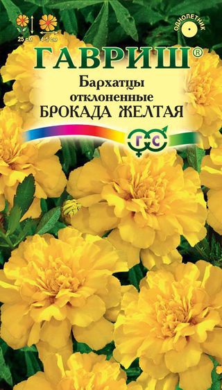 Бархатцы Брокада желтая 0,3г ц/п (Гавриш) 25/5