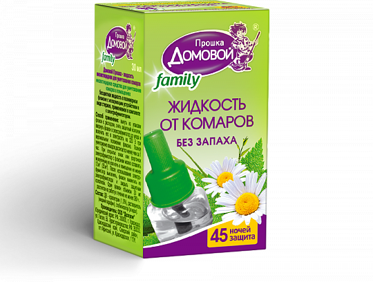 Жидкость для фумигатора Био Фэмили Домовой 45ночей (Дез)