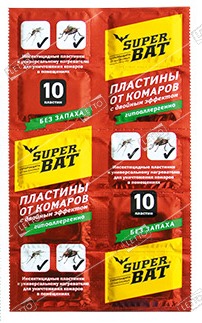 Пластины от комаров 10шт КРАСНЫЕ дв.действия (SuperBAT) 5/240