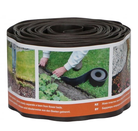 Бордюрная лента садовая 20см*9м ГОФРА коричнев. (Протэкт) 2/6