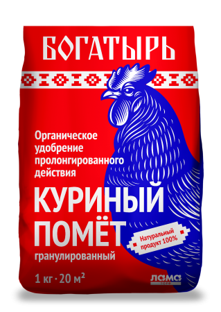 Куриный помет Богатырь 1кг гранул. (ЛамаТ) 5/20