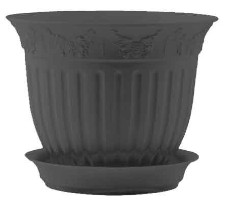 Кашпо Виноград 22 с/п 2,25л антрацит (Техпласт)