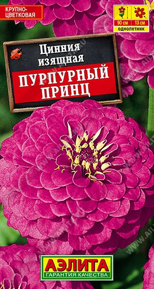 Цинния Пурпурный принц 0,3г ц/п *(Аэлита) 70см,сирен.крупн.