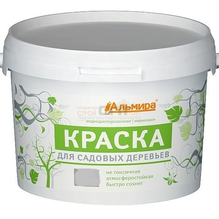 Краска (побелка) д/садовых деревьев акриловая 1,5кг (Стройком/Альмира) 6/12