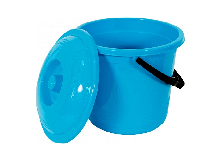 Ведро 7л Волга с крышкой Эльфпласт пищевое