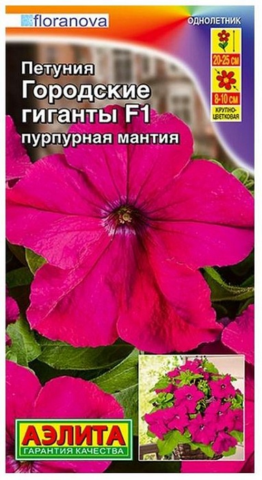 Петуния Городские Гиганты пурпурная мантия F1 7шт ц/п *(Аэлита)