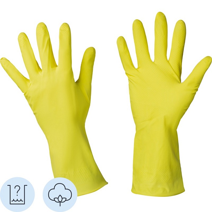 Перчатки хозяйственные латексные размер М (Gloves) 120/12