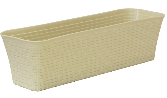 Ящик балконный Ротанг с/п 60 бежевый (М пласт) М3226