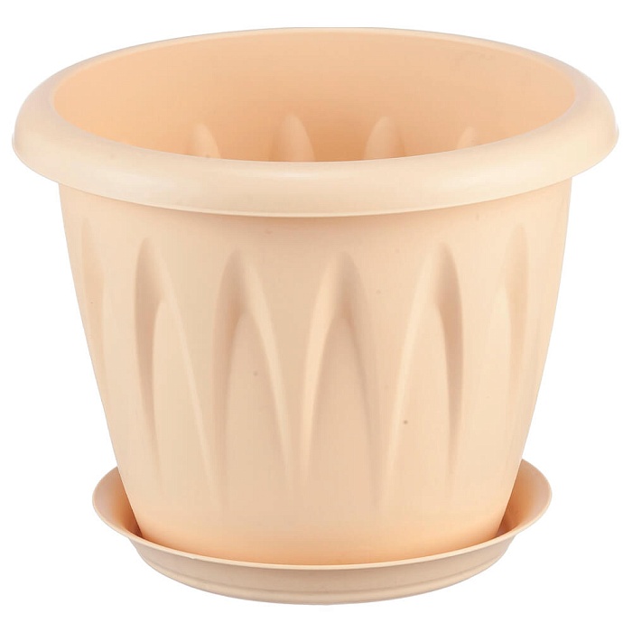 Кашпо Алиция 16 с/п белая глина 1,4л М3065 (М пласт) 