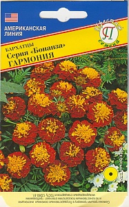 Бархатцы Бонанза Гармония 10шт (Престиж) красно-желтые