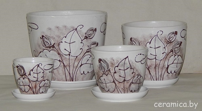 Горшок керамич Пролеска коричневая 0,4л (Беларусь)