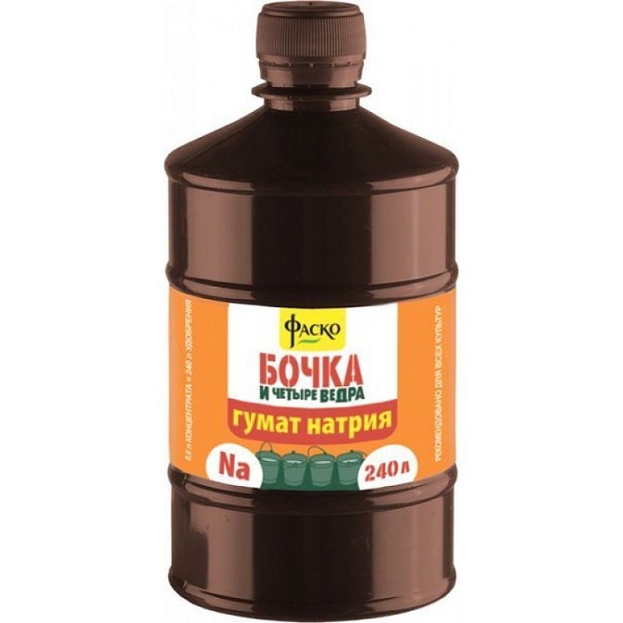 Бочка и 4 ведра Гумат Натрия 0,6л Огородник (Фаско) 3/9