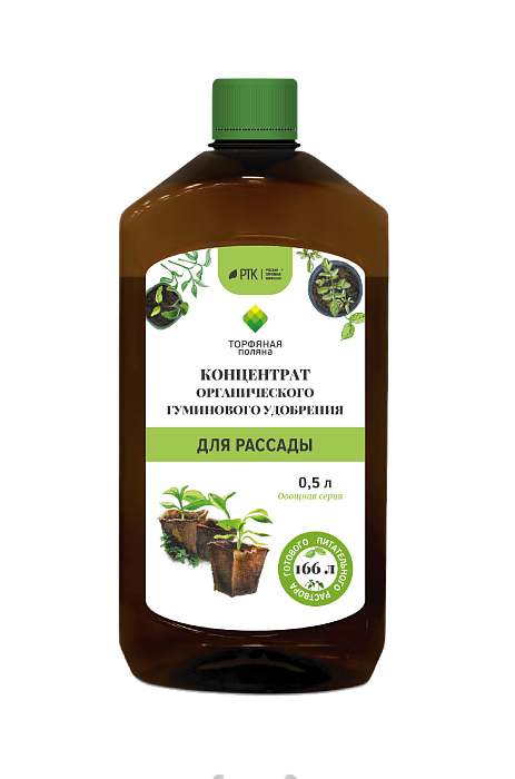 Жидкое гуминовое удобрение для Рассады 0,5л (РТК) 5/20