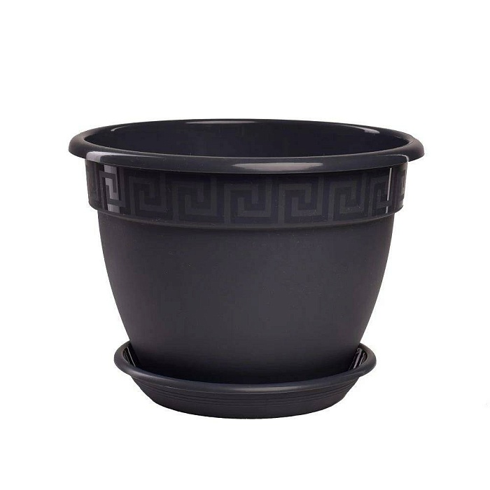 Кашпо Антик 19 антрацит 2,6л (Техпласт)