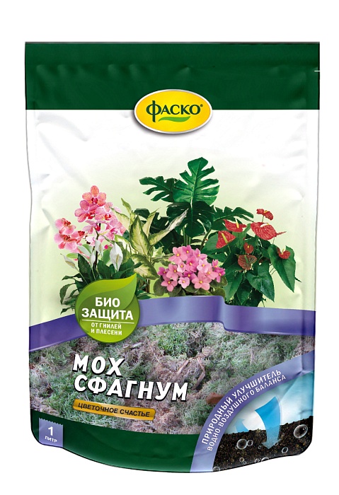 Мох сфагнум Цветочное счастье 1л (Фаско) 5/20