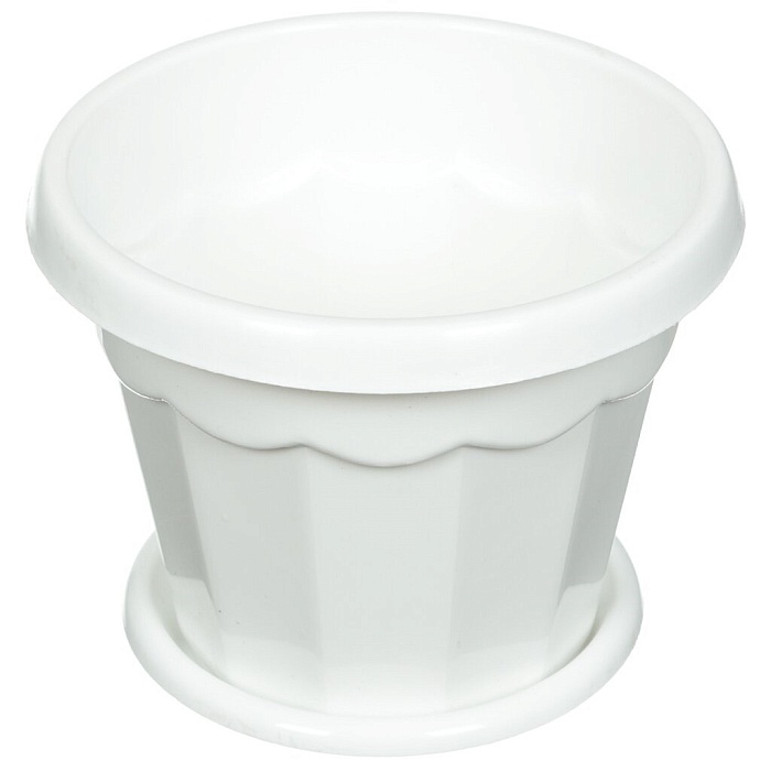 Кашпо Гармония 2,5л с/п белый (Альтернатива)