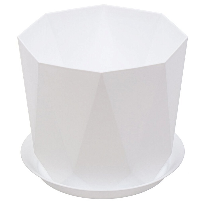 Кашпо Призма 22 с/п 4,7л белый М3139 (М пласт)