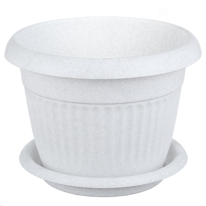 Кашпо Ливия 20 мрамор 2,8л с/п М3019 (М пласт)