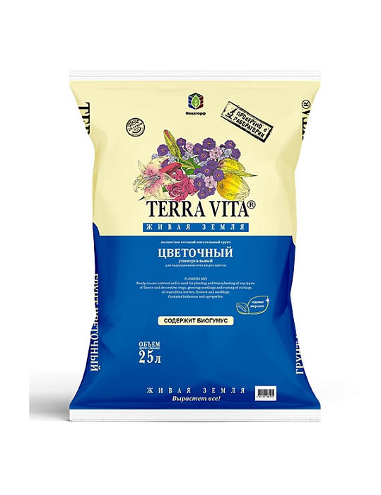 Грунт Живая земля цветочный 25л (НордПалп) 4/60