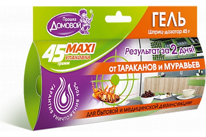 Гель-шприц Домовой 45г от тараканов MAXI 50шт/уп