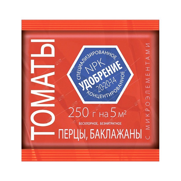 Удобрение для Томатов, перцев, баклажан с м/э 0,25кг Агроуспех (ЛЕТТО) 5/30