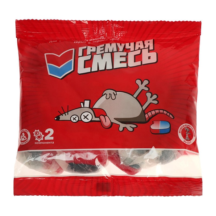 Гремучая смесь, МИКС, тесто-брикет 200г (Виста) 10/50 КРАСН.