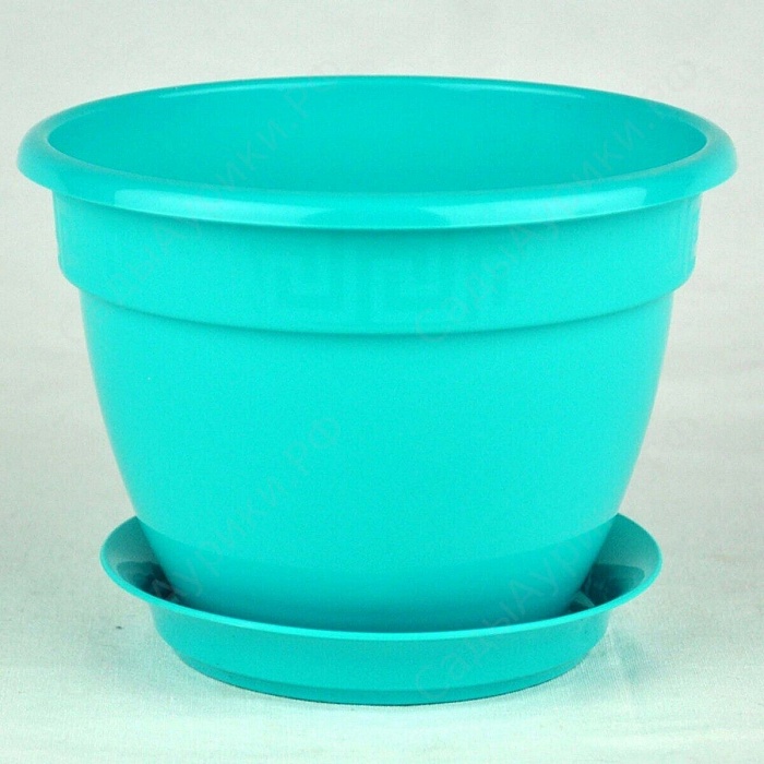 Кашпо Антик 13 бирюза 0,75л (Техпласт)