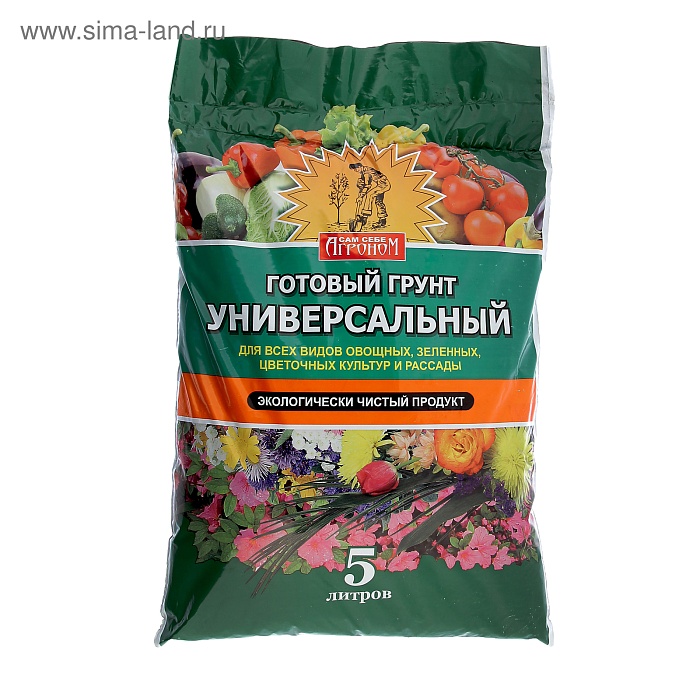 Грунт Сам себе Агроном Универсальный 5л (АгроСнабРитейл) 5/440