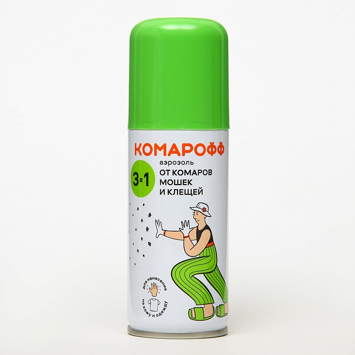 Аэрозоль от комаров Комарофф 3в1 100мл (Химик) 3/24