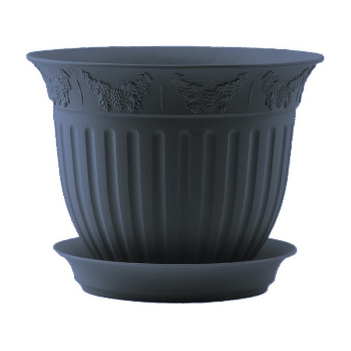 Кашпо Виноград 13 с/п 0,5л антрацит (Техпласт)