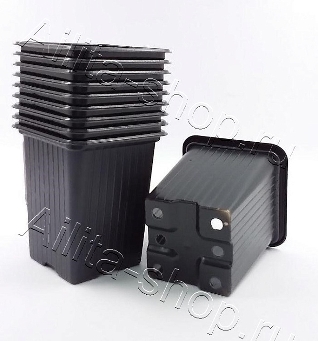 Горшок для рассады квадратный 11*11*11 1,0л формованный (АмТр) 10/900