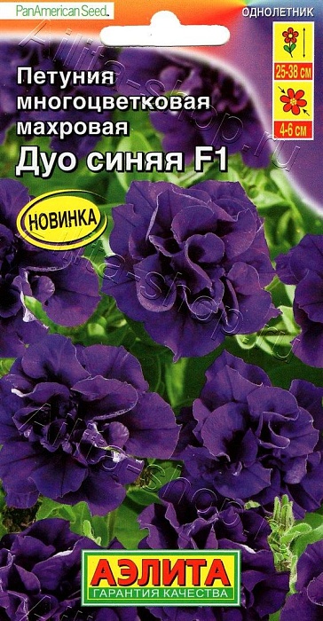 Петуния Дуо Синяя F1 махровая 5шт ц/п (Аэлита)