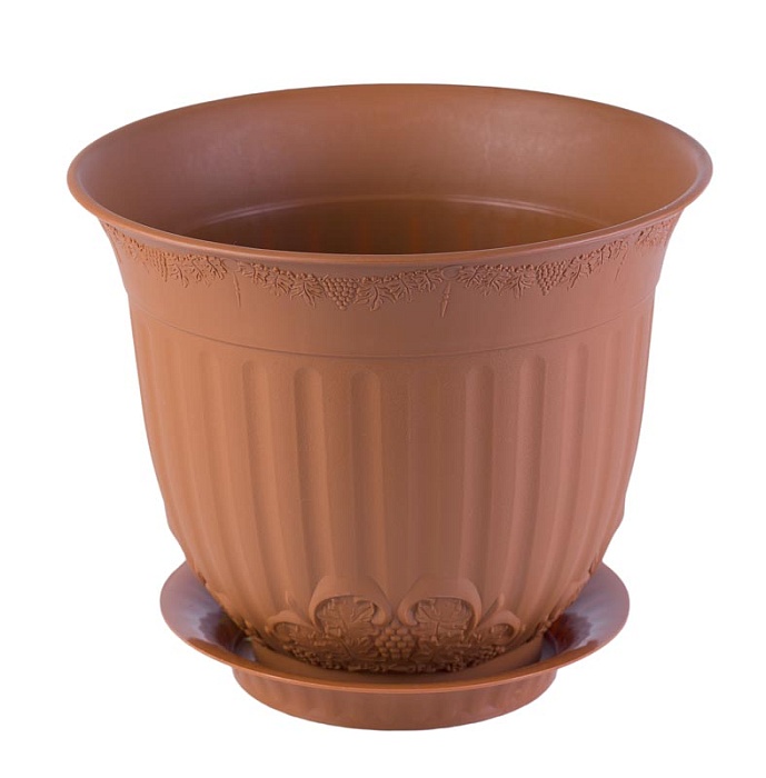 Кашпо Европа 0,3л с/п терракот (М пласт)