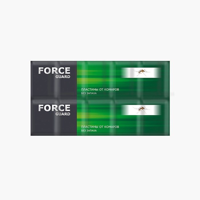 Пластины от комаров FORCE зеленые б/запаха (Дефанс) 10/200