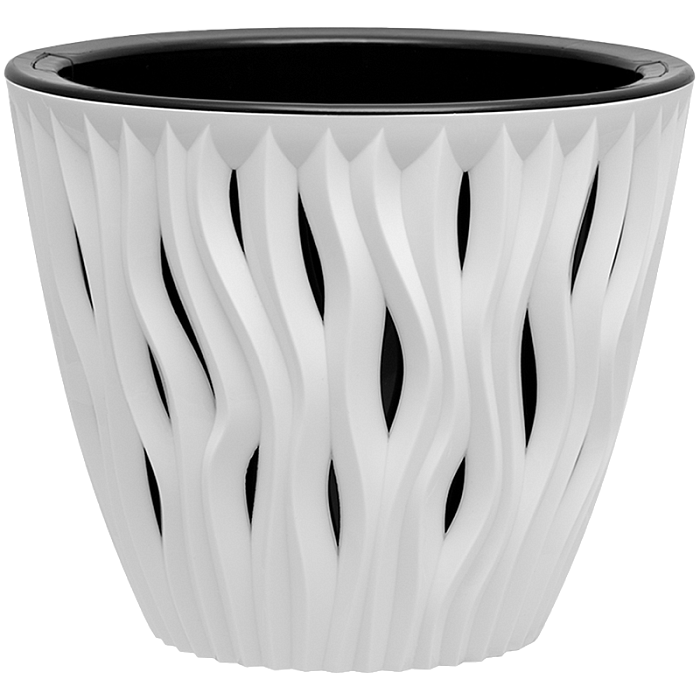Кашпо Вдохновение 2,25л белый-черный КШ-5409 (ВМС)