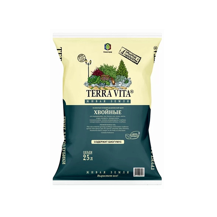 Грунт Живая земля Хвойные-Голубика-Голубая Гортензия 25л НордПалп Terra Vita 