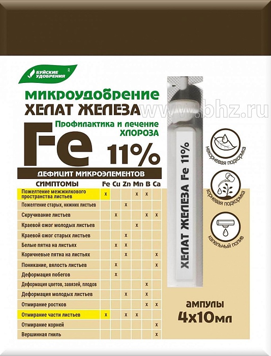 Хелат железа (ампулы 4*10мл) (БХЗ) 6/60