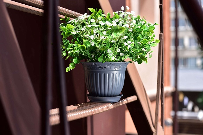 Кашпо Виноград 19 с/п 1,6л антрацит (Техпласт)